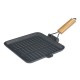 Sartén grill de hierro fundido con mango de madera plegable, 24x24 cm |  |  |