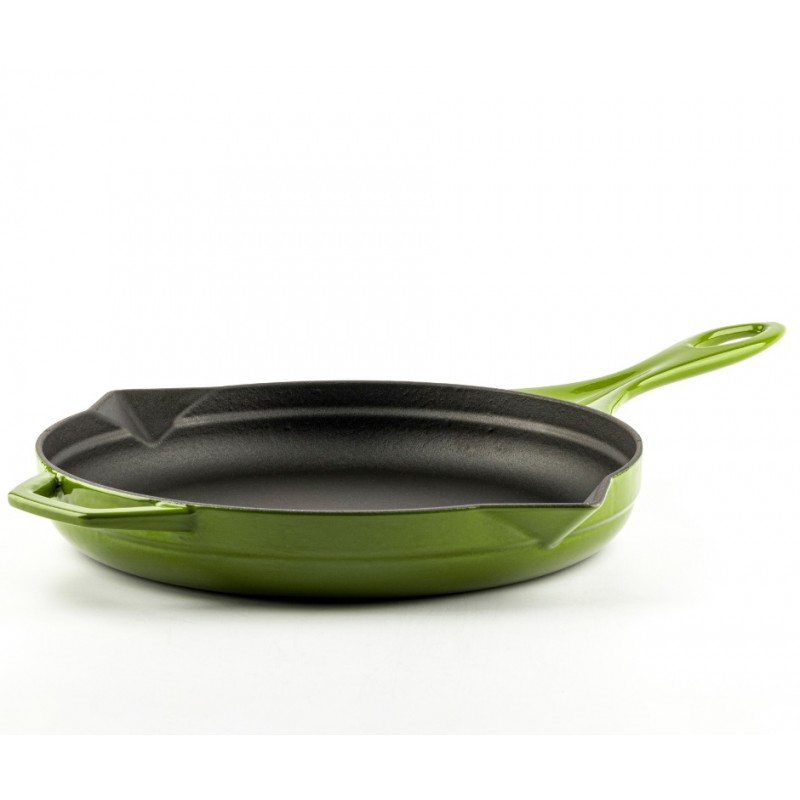Sartén de hierro fundido esmaltado Hosse, Bamboo, Ф28cm | Sartén plana de hierro fundido | Sartén de hierro fundido |